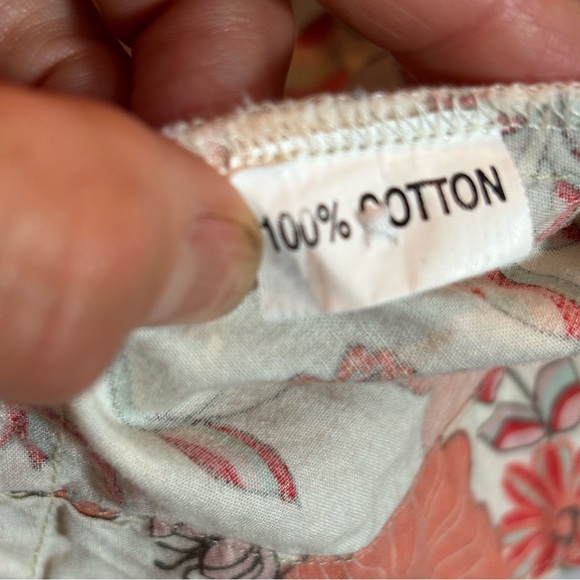 Roberta Freymann 100% Cotton Floral Blouse Size L - Picture 10 of 10